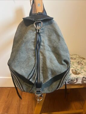 Rebecca Minkoff Canvas and Leather Backpack - Olive Green